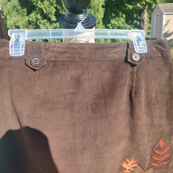 Norton Studio Size 10 Fall Leaves Corduroy Brown Skirt! - Picture 10 of 16